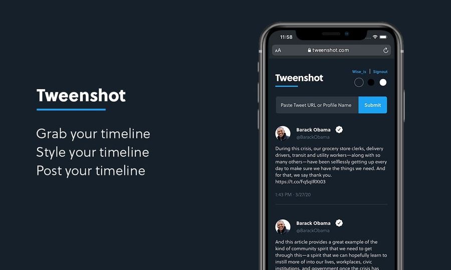 Tweenshot project screenshot